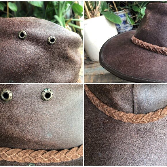 Grizzly Hatters Oiled Leather Australian Bush Hat , Outback Hat Size XXL - Picture 8 of 10